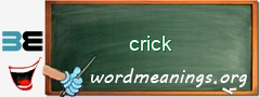 WordMeaning blackboard for crick